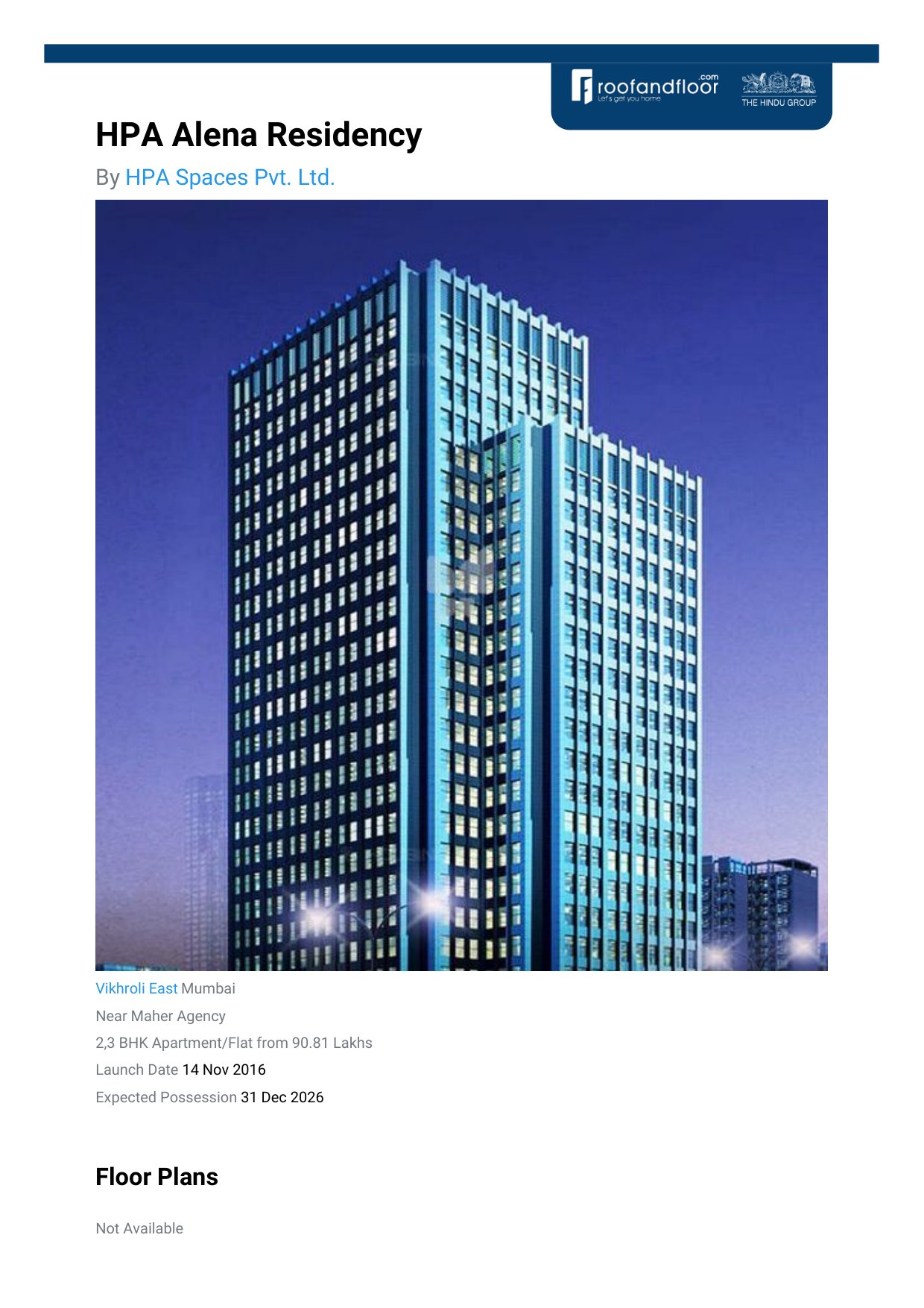 HPA Alena Residency